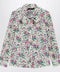 GUCCI Printed silk shirt with bow in ivory/pink