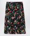GUCCI Pleated midi silk skirt with Flora print in black