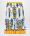 GUCCI Pleated midi silk skirt with Flora print in yellow/ivory