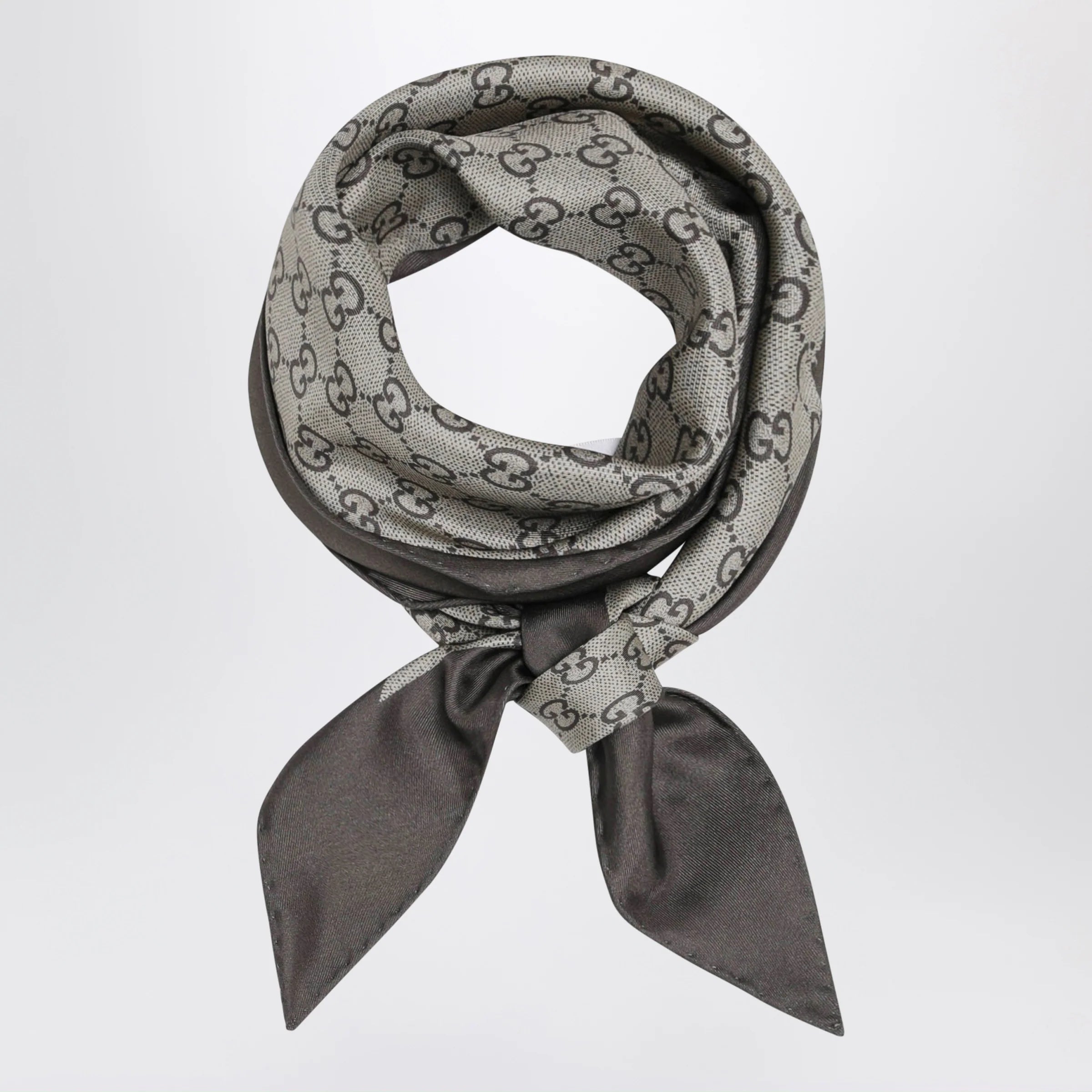 GUCCI Diamond-Shaped Printed Silk Twill Scarf