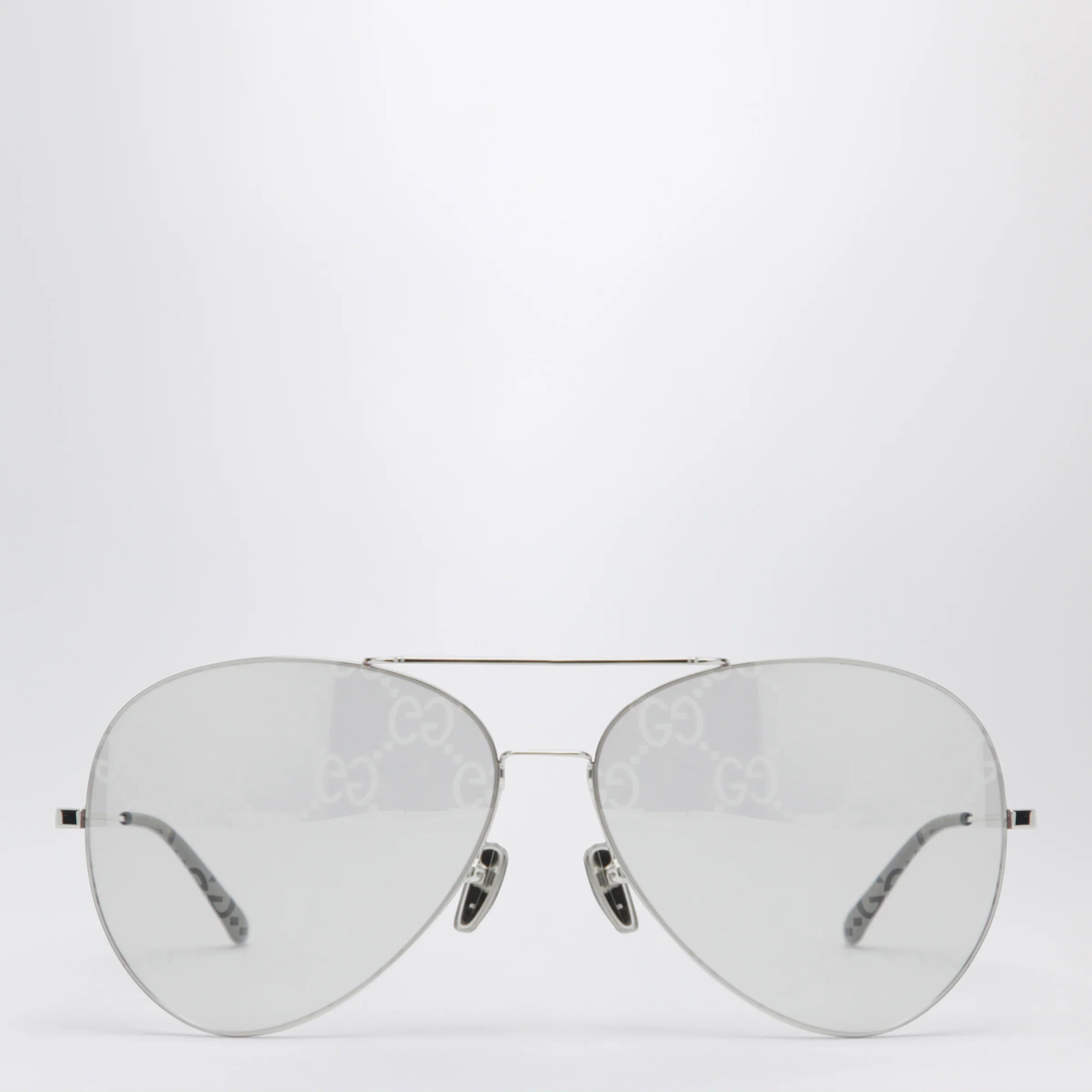 GUCCI Silver pilot sunglasses