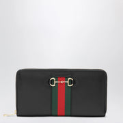 GUCCI Black Horsebit Web Wallet