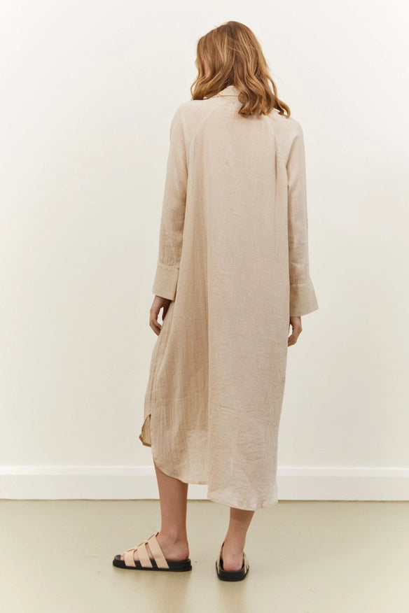 Jarrah Shirt Dress - Natural-Dress-Before Anyone Else-M-Urbanheer