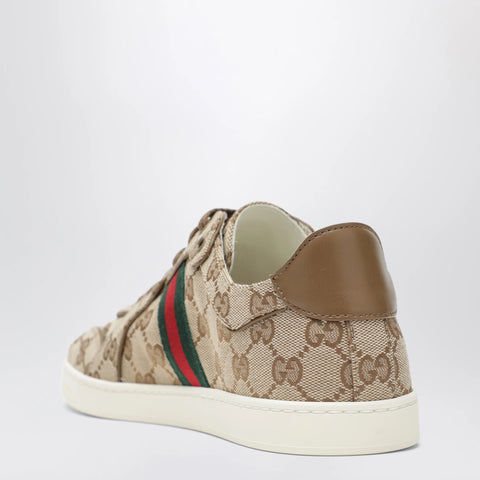 GUCCI Stretch sneakers in beige sand GG canvas