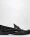 GUCCI Lugano black leather loafer with silver Horsebit