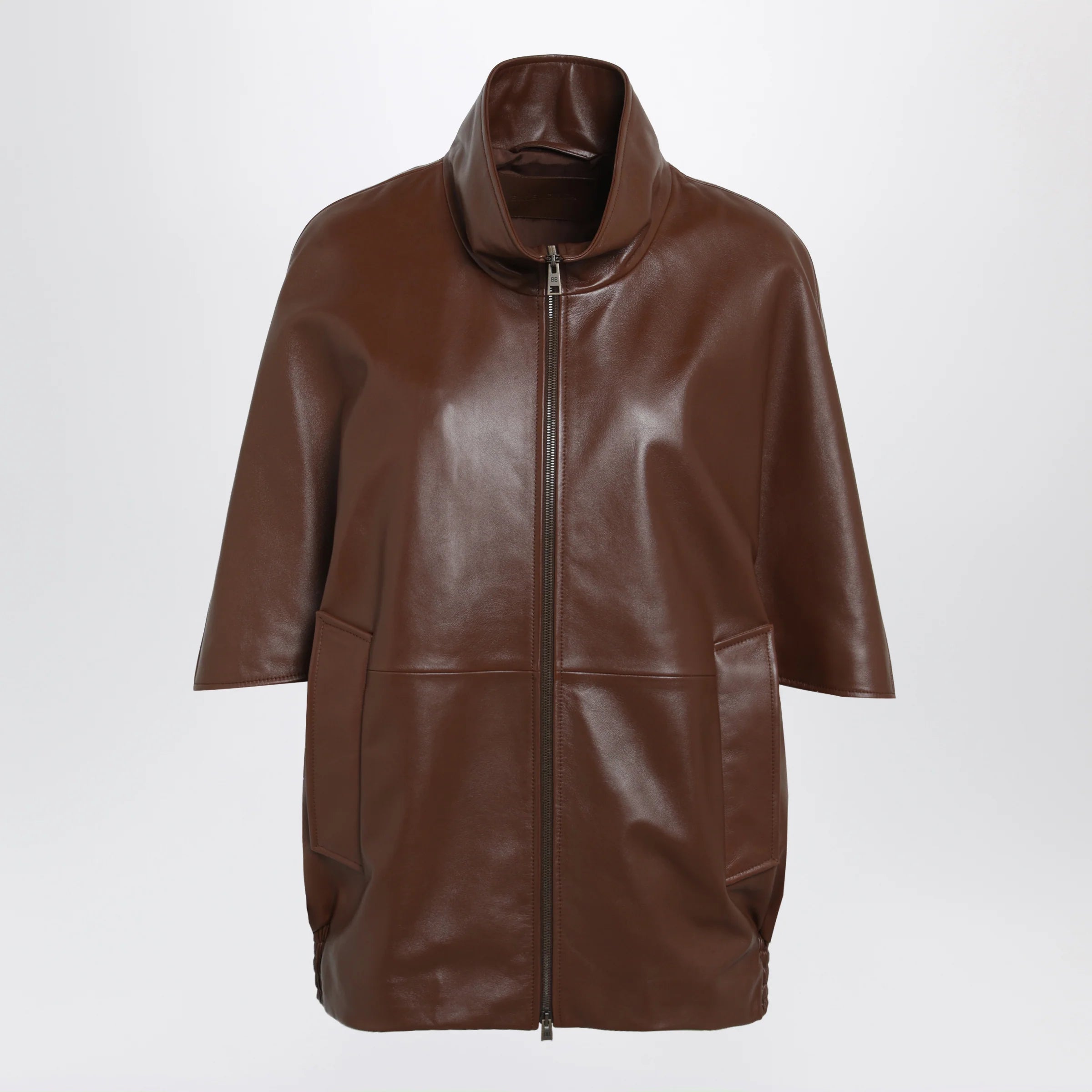 Balenciaga Cooon bomber jacket in lamb leather, castor