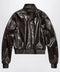 GUCCI Soft nappa leather bomber jacket in dark brown