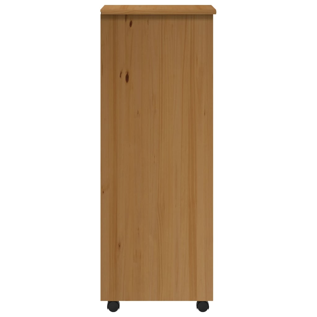 Vidaxl Rolling Cabinet With Drawers Office Filing Cabinet Moss Solid Wood Pine-Furniture > Cabinets & Storage > Storage Cabinets & Lockers-vidaXL-Gray-13.4" x 15.4" x 40.6"-Urbanheer