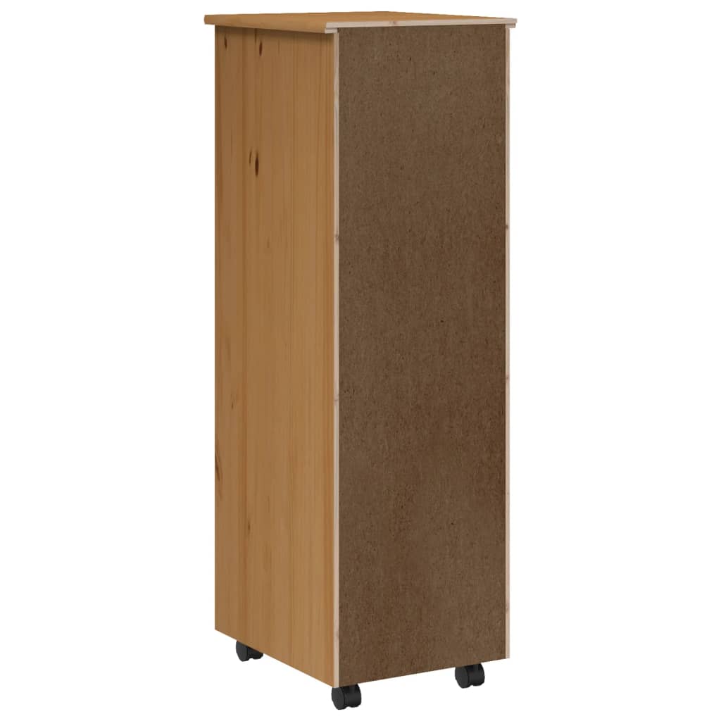 Vidaxl Rolling Cabinet With Drawers Office Filing Cabinet Moss Solid Wood Pine-Furniture > Cabinets & Storage > Storage Cabinets & Lockers-vidaXL-Gray-13.4" x 15.4" x 40.6"-Urbanheer