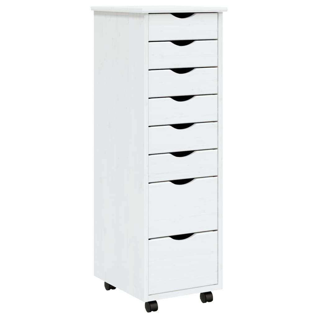 Vidaxl Rolling Cabinet With Drawers Office Filing Cabinet Moss Solid Wood Pine-Furniture > Cabinets & Storage > Storage Cabinets & Lockers-vidaXL-Gray-13.4" x 15.4" x 40.6"-Urbanheer