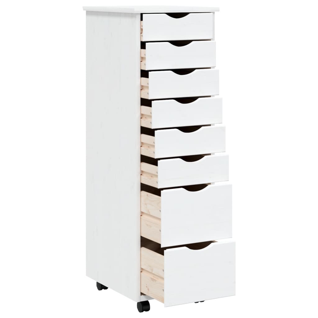 Vidaxl Rolling Cabinet With Drawers Office Filing Cabinet Moss Solid Wood Pine-Furniture > Cabinets & Storage > Storage Cabinets & Lockers-vidaXL-Gray-13.4" x 15.4" x 40.6"-Urbanheer