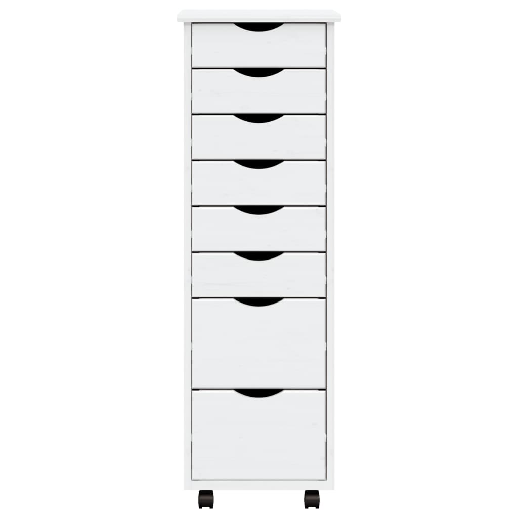 Vidaxl Rolling Cabinet With Drawers Office Filing Cabinet Moss Solid Wood Pine-Furniture > Cabinets & Storage > Storage Cabinets & Lockers-vidaXL-Gray-13.4" x 15.4" x 40.6"-Urbanheer