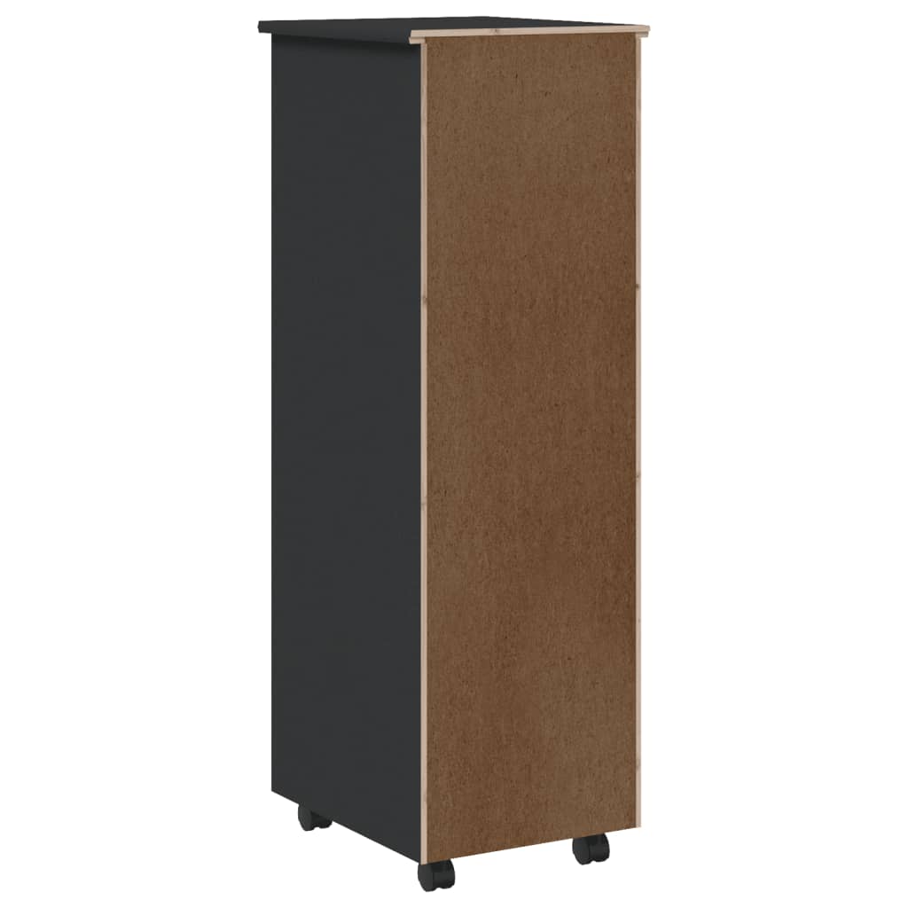 Vidaxl Rolling Cabinet With Drawers Office Filing Cabinet Moss Solid Wood Pine-Furniture > Cabinets & Storage > Storage Cabinets & Lockers-vidaXL-Gray-13.4" x 15.4" x 40.6"-Urbanheer
