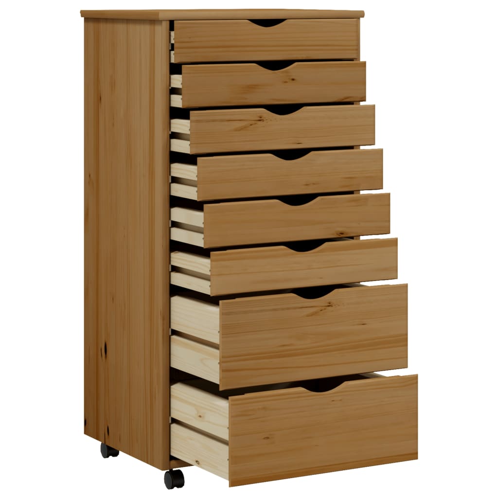 Vidaxl Rolling Cabinet With Drawers Office Filing Cabinet Moss Solid Wood Pine-Furniture > Cabinets & Storage > Storage Cabinets & Lockers-vidaXL-White-20.9" x 15.4" x 40.6"-Urbanheer