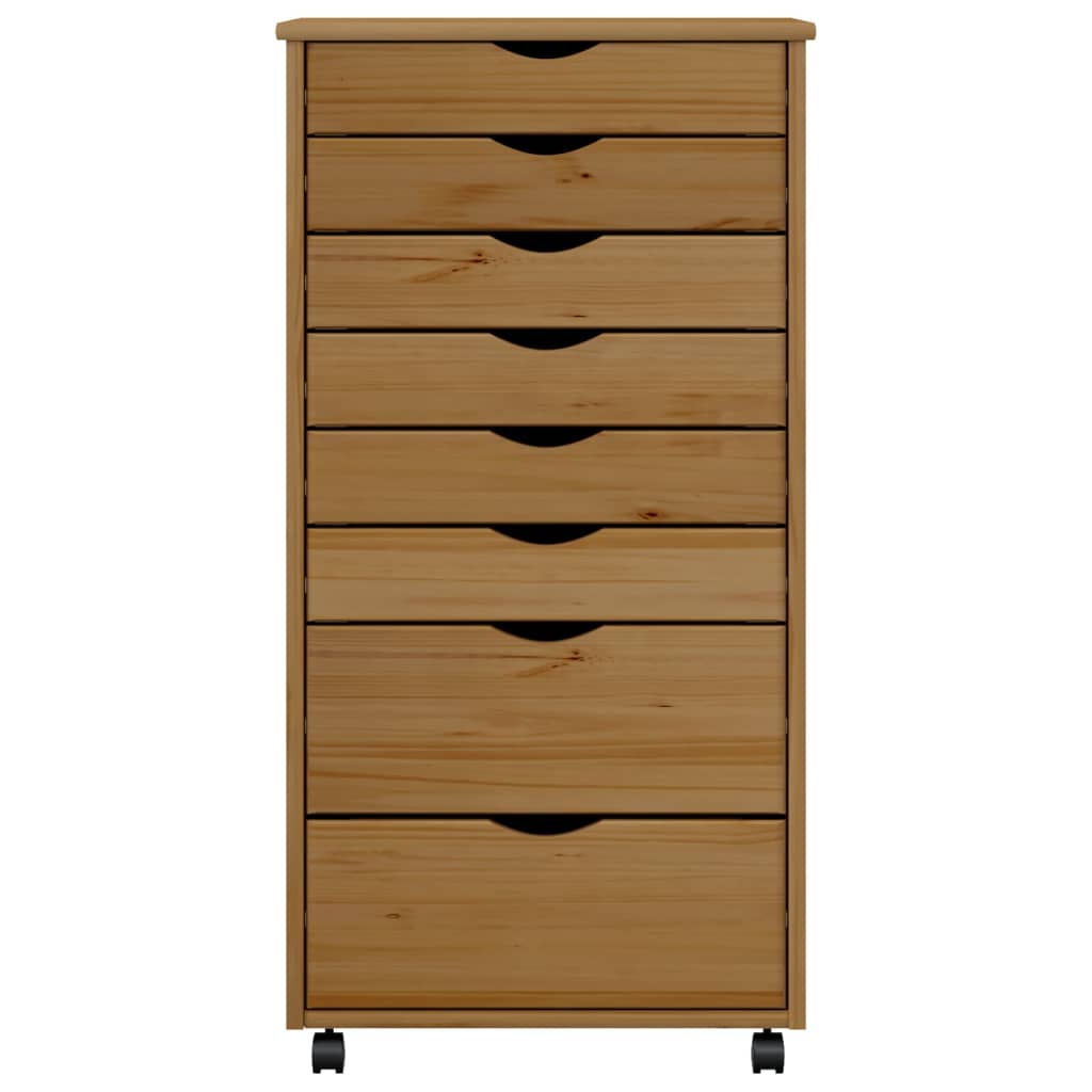 Vidaxl Rolling Cabinet With Drawers Office Filing Cabinet Moss Solid Wood Pine-Furniture > Cabinets & Storage > Storage Cabinets & Lockers-vidaXL-White-13.4" x 15.4" x 40.6"-Urbanheer
