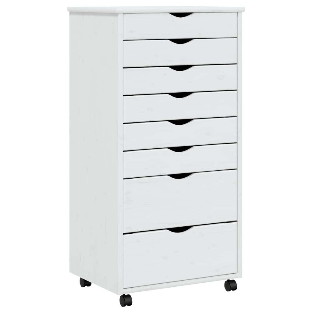 Vidaxl Rolling Cabinet With Drawers Office Filing Cabinet Moss Solid Wood Pine-Furniture > Cabinets & Storage > Storage Cabinets & Lockers-vidaXL-Gray-13.4" x 15.4" x 40.6"-Urbanheer