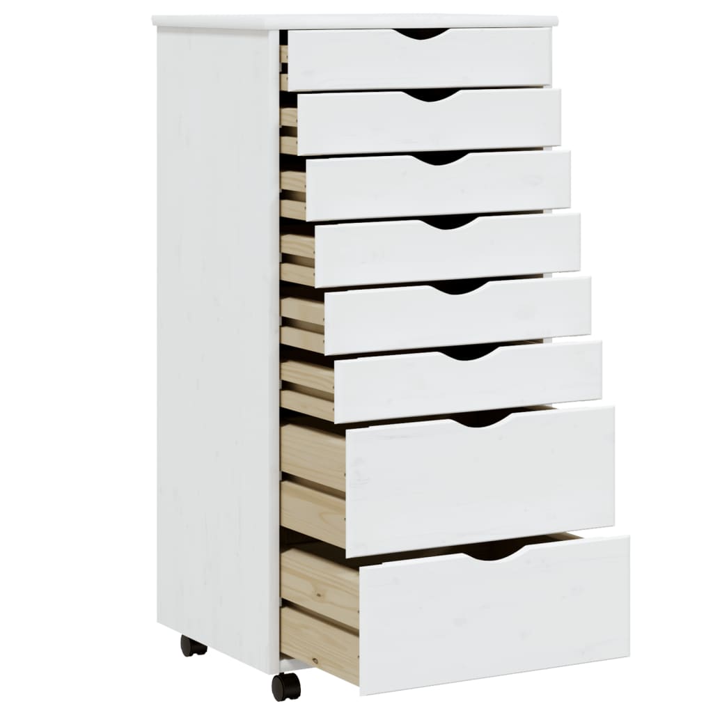 Vidaxl Rolling Cabinet With Drawers Office Filing Cabinet Moss Solid Wood Pine-Furniture > Cabinets & Storage > Storage Cabinets & Lockers-vidaXL-Gray-13.4" x 15.4" x 40.6"-Urbanheer