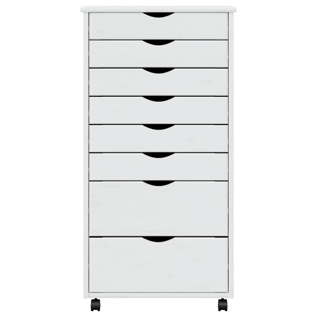 Vidaxl Rolling Cabinet With Drawers Office Filing Cabinet Moss Solid Wood Pine-Furniture > Cabinets & Storage > Storage Cabinets & Lockers-vidaXL-Gray-13.4" x 15.4" x 40.6"-Urbanheer