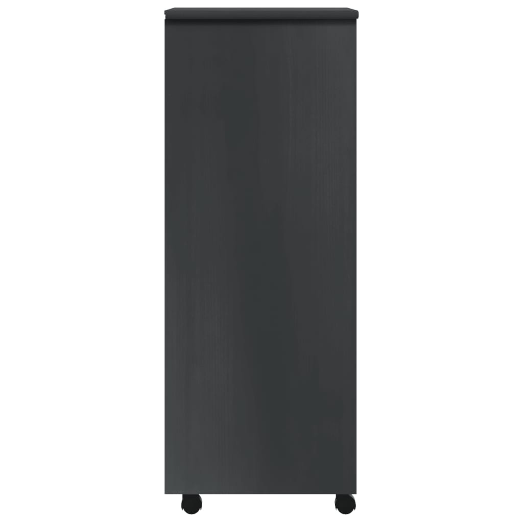 Vidaxl Rolling Cabinet With Drawers Office Filing Cabinet Moss Solid Wood Pine-Furniture > Cabinets & Storage > Storage Cabinets & Lockers-vidaXL-Gray-13.4" x 15.4" x 40.6"-Urbanheer