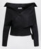 Balenciaga Off-shoulder wrap shirt in black