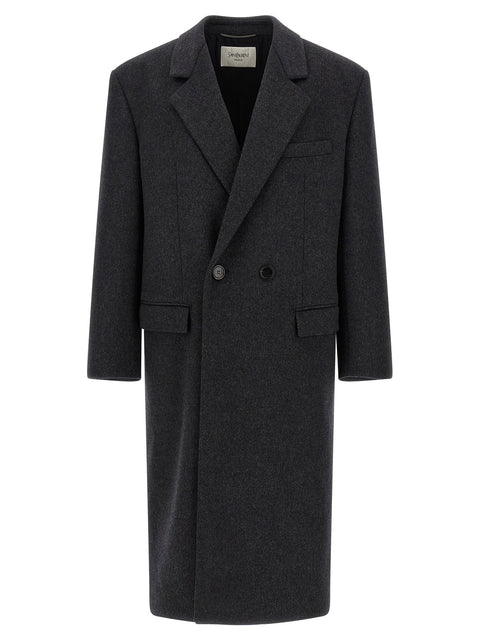 Saint Laurent Double-face Combed Wool Coat