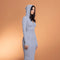 Ribbed Zip Up Maxi Dress w/ Hoodie-Hoodie-No Vacancy-S-Heather Grey-Urbanheer