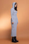 Ribbed Zip Up Maxi Dress w/ Hoodie-Hoodie-No Vacancy-S-Heather Grey-Urbanheer