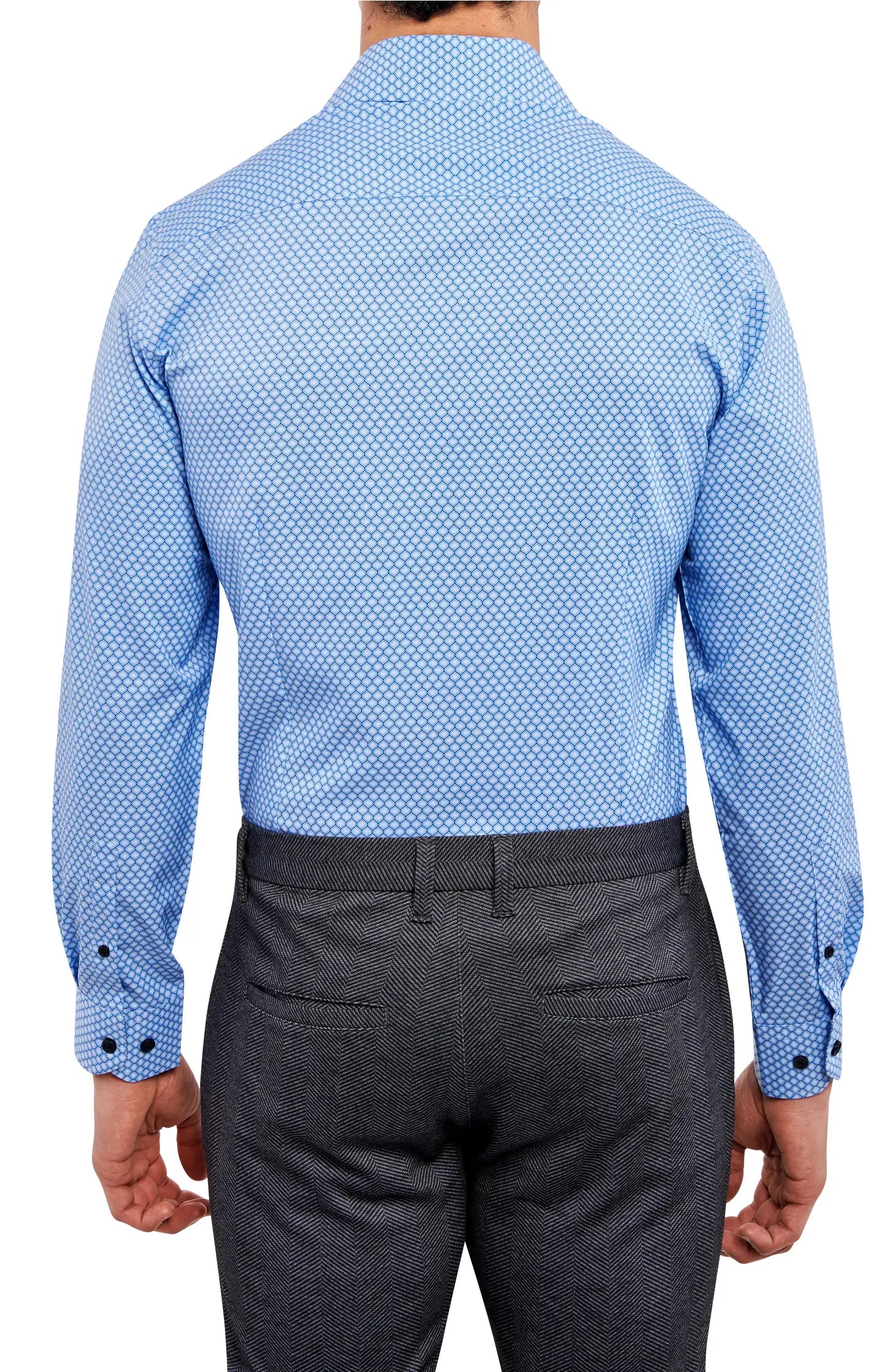 Concentric Circle 4-Way Stretch Slim Fit Dress Shirt-Clothing - Men-W.R.K-15-Urbanheer