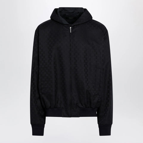 GUCCI Ultramarine GG cotton canvas zip hooded jacket