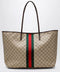 GUCCI Large Tribeca shopping tote in GG canvas, brown