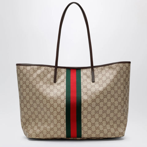 GUCCI Large Tribeca shopping tote in GG canvas, brown