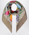 GUCCI Silk twill carré with GG Flora print in light brown
