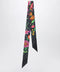 GUCCI Silk ribbon with GG Flora print in black