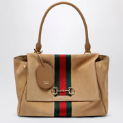 GUCCI Medium Paparazzo handbag in sand-coloured suede