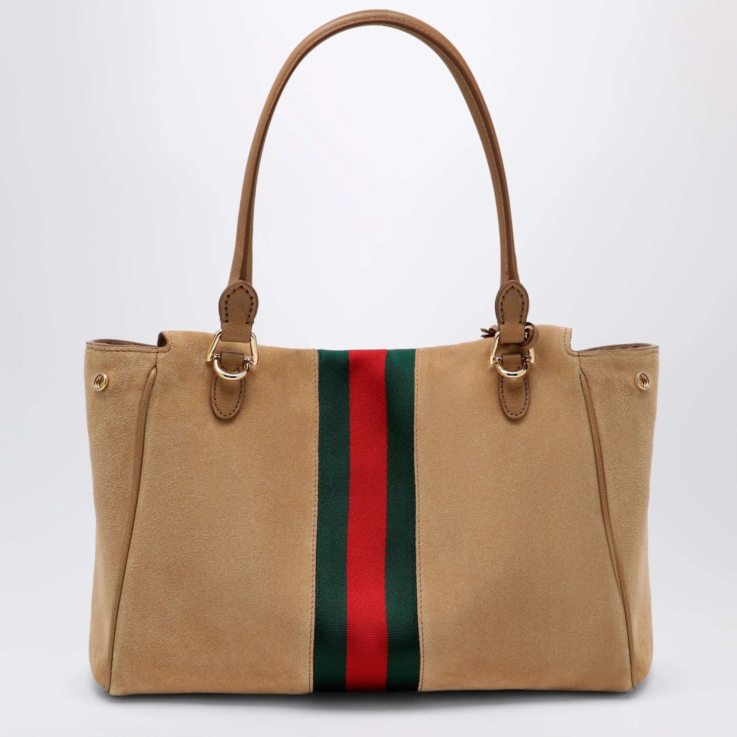 GUCCI Medium Paparazzo handbag in sand-coloured suede
