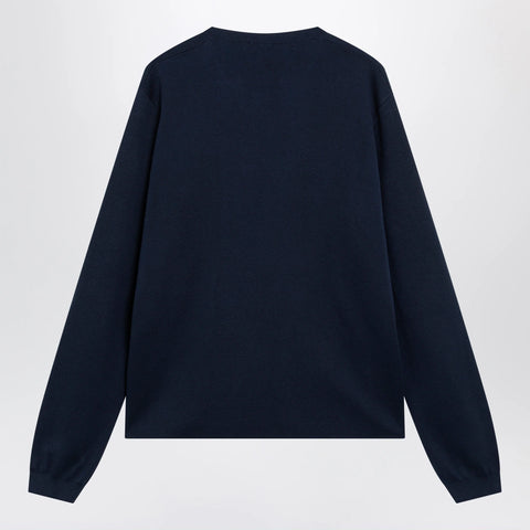 GUCCI Ink blue silk and cotton sweater