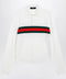 GUCCI White cashmere polo shirt with Web motif