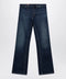 GUCCI Low-rise cotton denim Web tape trousers in blue