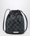 GUCCI Mini bucket bag with plaque in GG délavé denim, blue