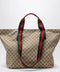 GUCCI Medium shopping bag in sand beige GG fabric