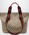 GUCCI Small shopping bag in sand beige GG fabric