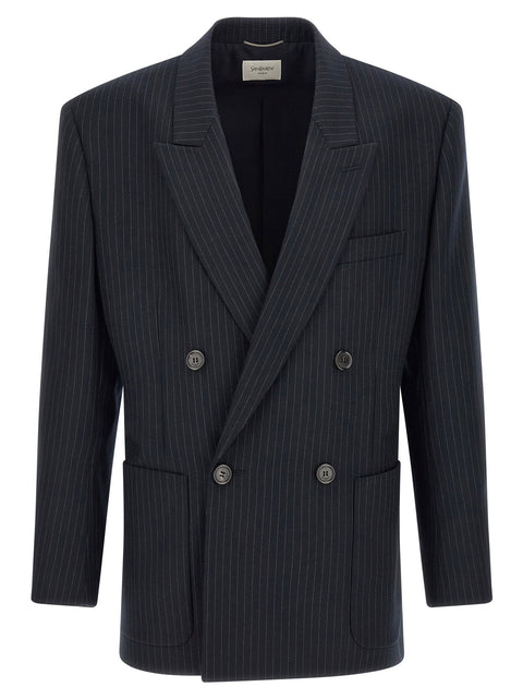 Saint Laurent Pinstriped Double-breasted Blazer