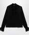 GUCCI Black lightweight silk georgette shirt with lace
