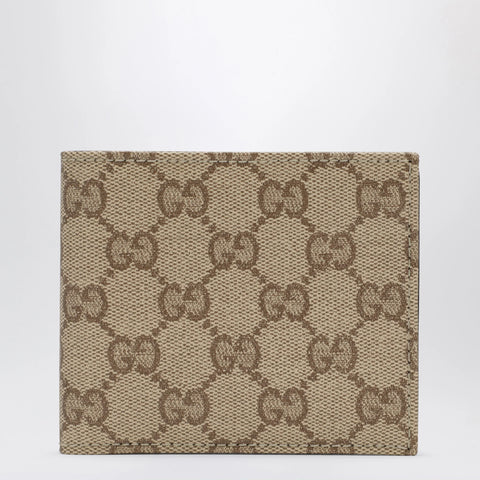 GUCCI Essence Classic bi-fold wallet in sand beige GG canvas