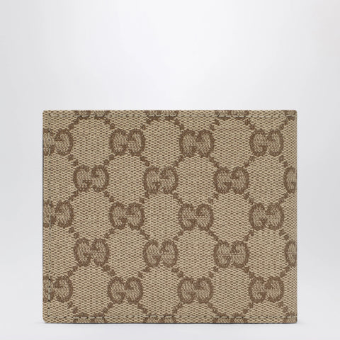 GUCCI Essence Classic bi-fold wallet in sand beige GG canvas