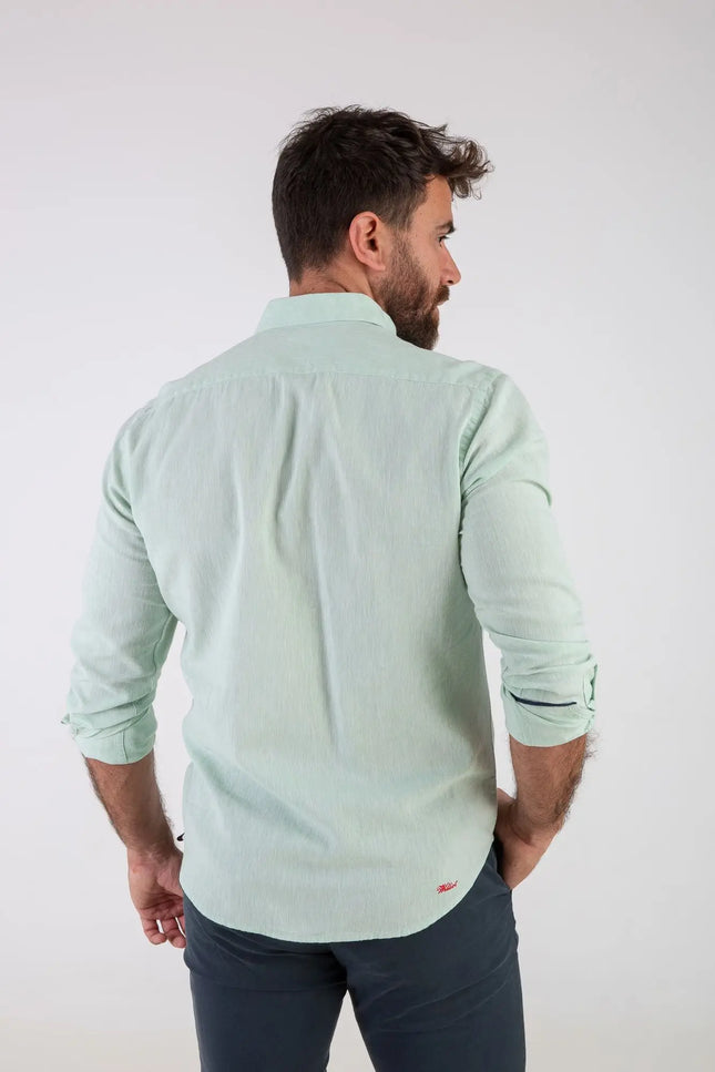 Water Green Linen Shirt-Clothing - Men-Williot-Urbanheer