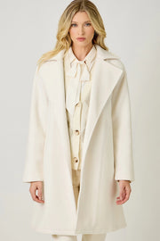 Lapel Collar Robe Coat  Snow White