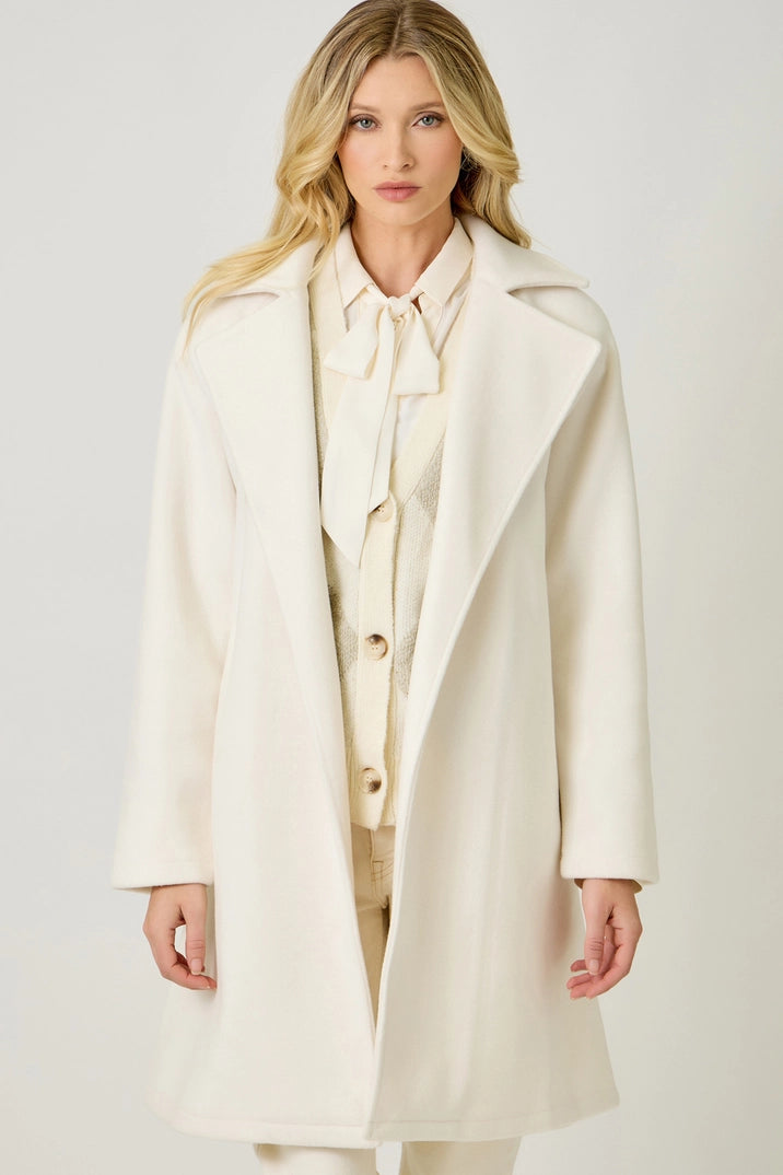 Lapel Collar Robe Coat  Snow White