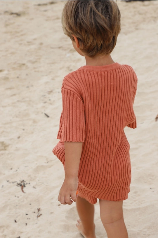 Mini Rib Knit Tee (Ginger)-Tee-All Fenix-3-6M-Urbanheer