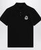 Moncler Black cotton piqué polo shirt with logo